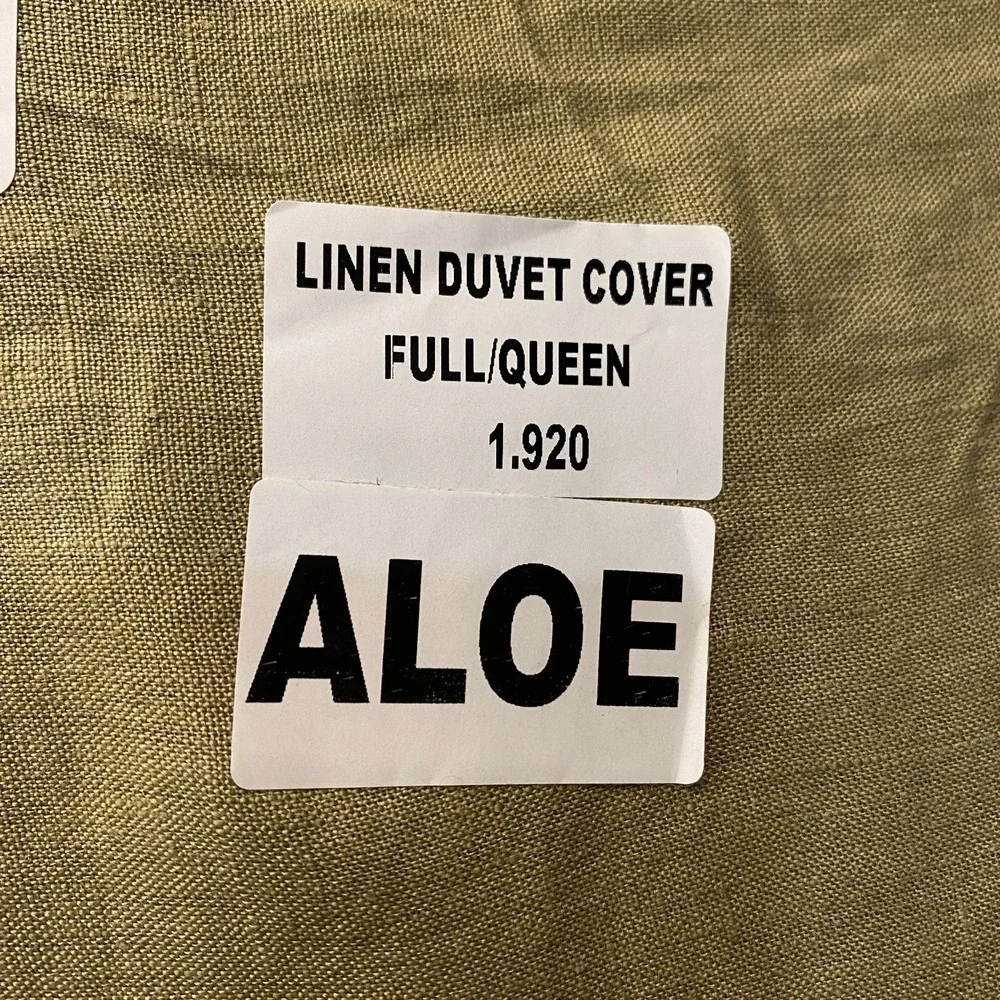 Quince European Linen Duvet Cover Full/Queen Size Aloe Green DUVET COVER ONLY